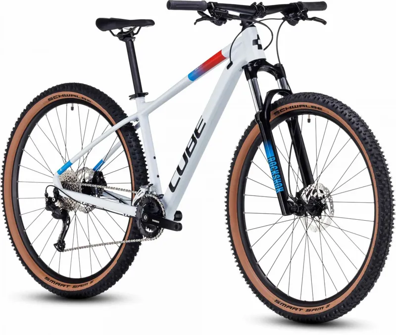 Cube Aim SLX Mountain Bike in White/Blue/Red -1